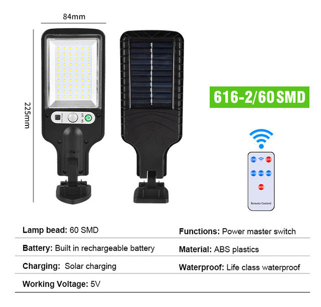 Cross-border outdoor solar street light new lighting human body induction lawn garden light with remote control waterproof garden light