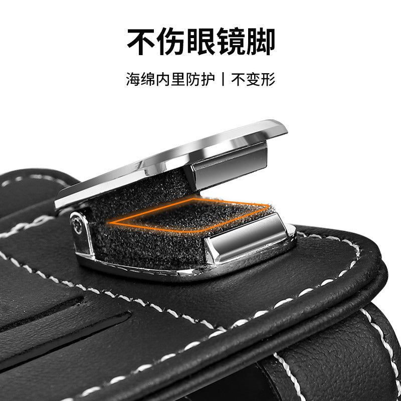 Car glasses clip multi-function car sunglasses holder leather car card holder sun visor car sunglasses car holder