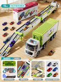Kids deformation ejection large truck variety track transport truck container boy toy artificial alloy car model