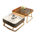 Modern minimalist sintered stone coffee table - luxury, trendy, space-saving design for small living rooms - available in various sizes for creative home combinations