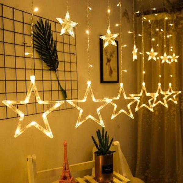 Manufacturer customizes new ins wind 12 hanging star lights, curtain decoration led light strings, holiday birthday arrangement atmosphere lights