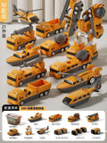Kids' toy car set - construction vehicle transformation puzzle - fire truck included - perfect birthday gift for 3-4 year old boys