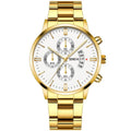 watch fake three-eye men steel band watch business casual calendar quartz watch men's in stock