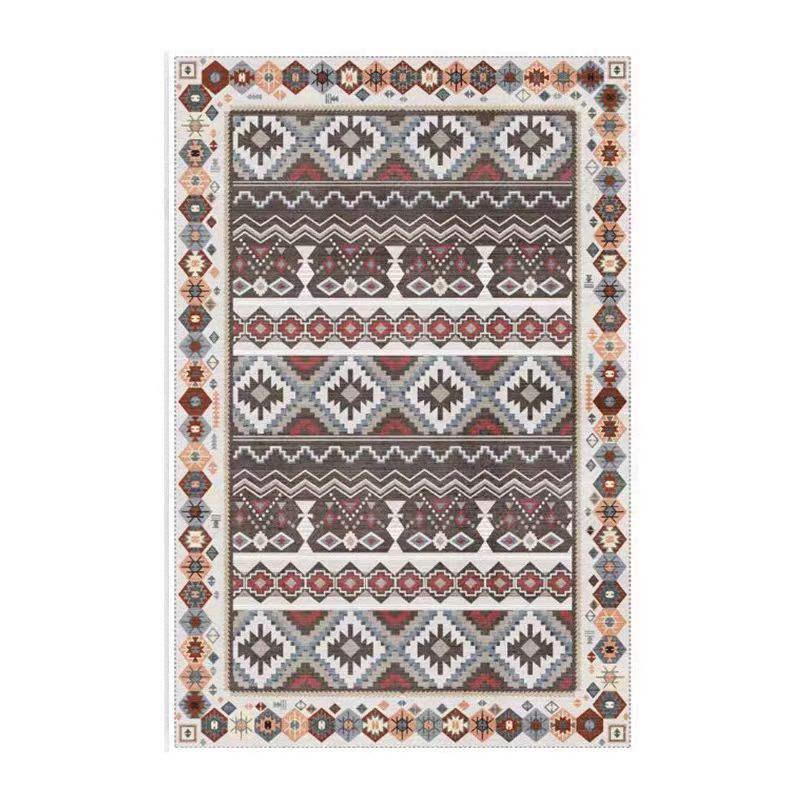 retro ethnic moroccan faux cashmere rug - durable, stain-resistant, perfect for living room coffee tables, bedroom bedside, and more