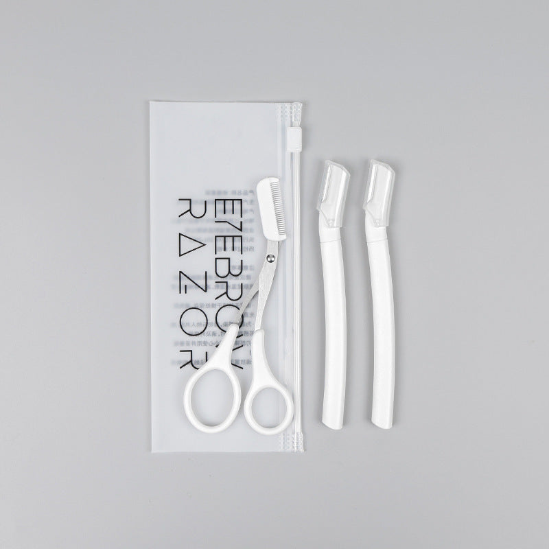 Eyebrow razor set for women - precision safety razor, beauty tool, eyebrow trimmer & scissors - wholesale from manufacturer
