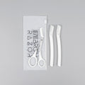 Cpe zipper bag-short style 111# white 2 pieces + eyebrow scissors