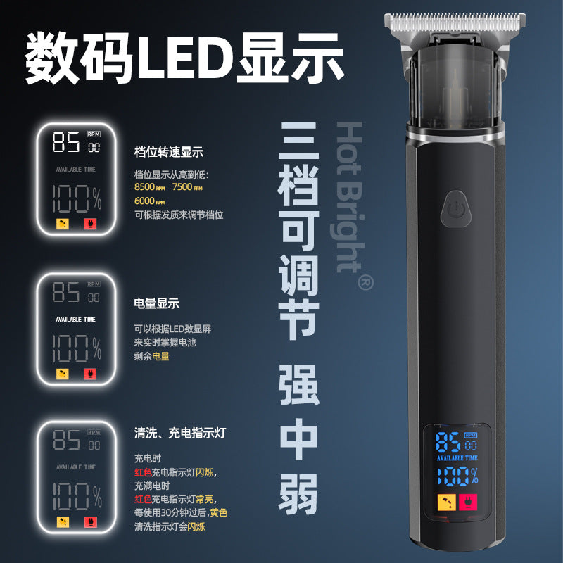 New arrival oil head electric clipper alloy electric digital display hairdressing device engraving bald head artifact for home hairdressing clipper