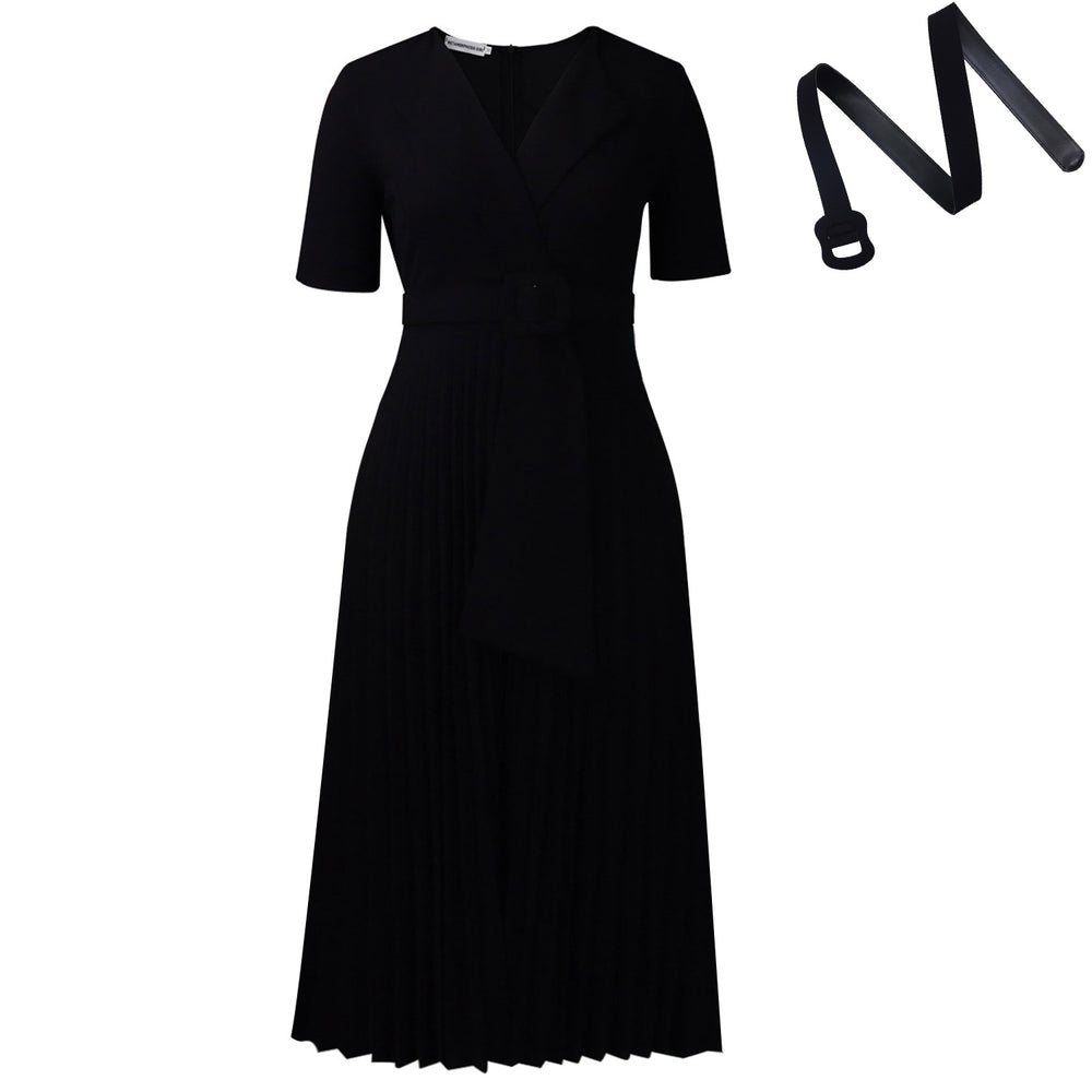 D593  fashion sexy short sleeve v neckfashionelegantelegance pleated plus sizehigh waist african dress