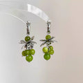 Forest style summer green grape bunch earrings for women, cool and niche, high-end earrings, stylisheasiest for matchelegant earrings