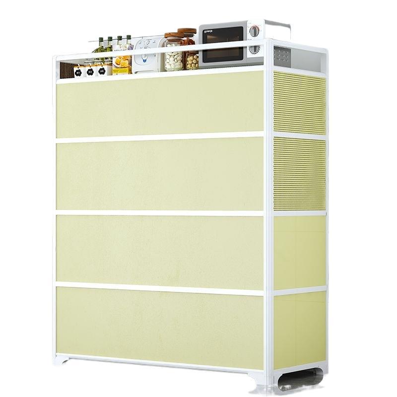 Aluminum alloy cupboard for home kitchen cabinet simple multi-functional stainless steel locker multi-layer stove storage cabinet box