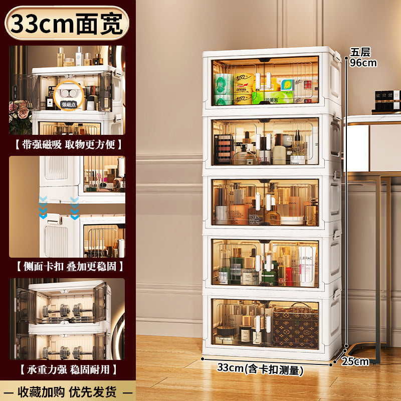 33-75 Plastic cosmetics cabinet storage storage box, folding transparent storage cabinet finishing multi-layer, starting from one piece for approval