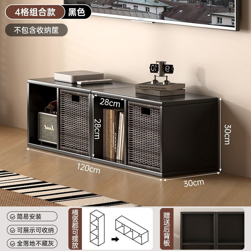Bookshelf floor-standing locker all-in-one wall-mounted kids bookcase living room reading simple storage combination plaid cabinet bookshelf