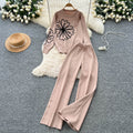Sweatersuit women's fall and winter  new arrival lazy style fashion heavy industry embroiderloosepulloverknittingtops pants