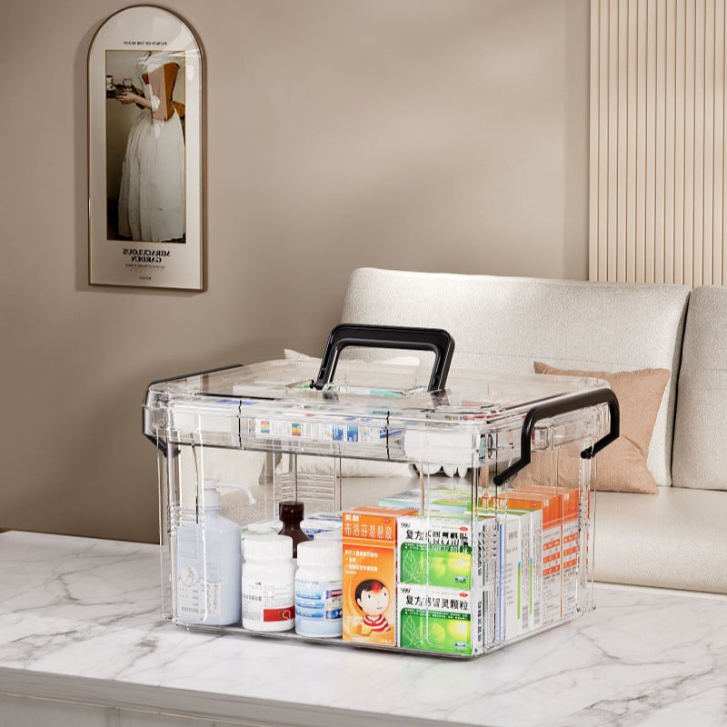 Plastic medicine box Family large storage box Household medicine box Storage medicine box