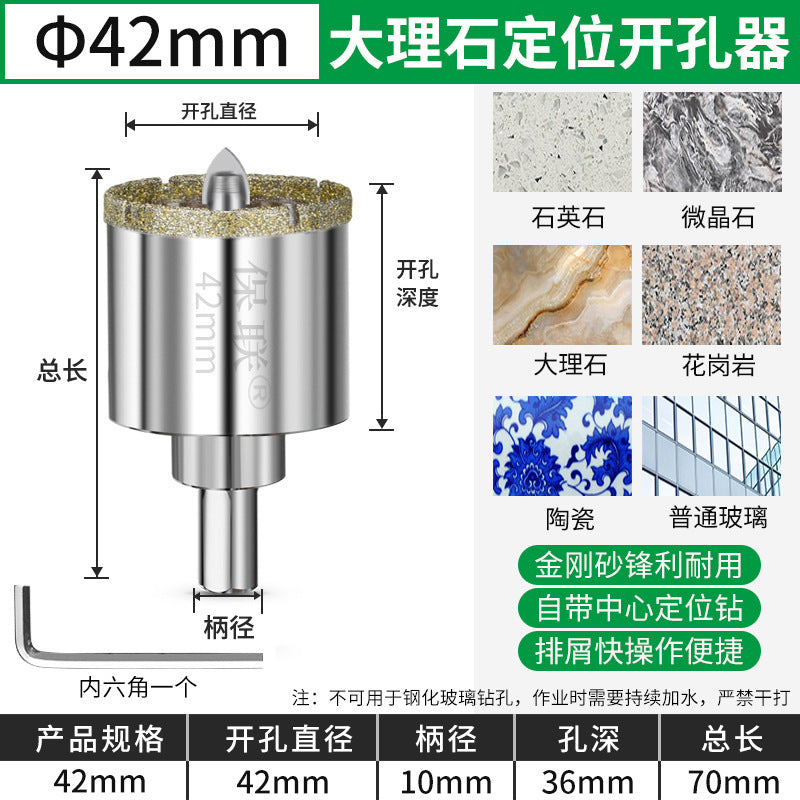 Marble drilling with fixed slot drill bit tile glass hole opener et board silicocalcium acid board drilling stone