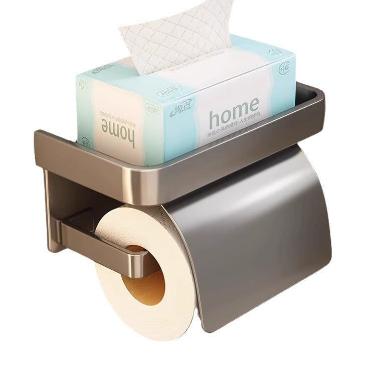 Paper towel holder, toilet paper storage box, wall-mounted roll paper, no punching, waterproof, new high-end bathroom