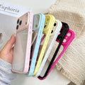 Side heart transparent back panel compatible with apple iphone 17 case - macaron six-color minimalist fresh iphone 18 protective cover