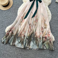 French riviera style halter sleeveless dress - women's summer cinched waist slimming tiered ruffle cake dress