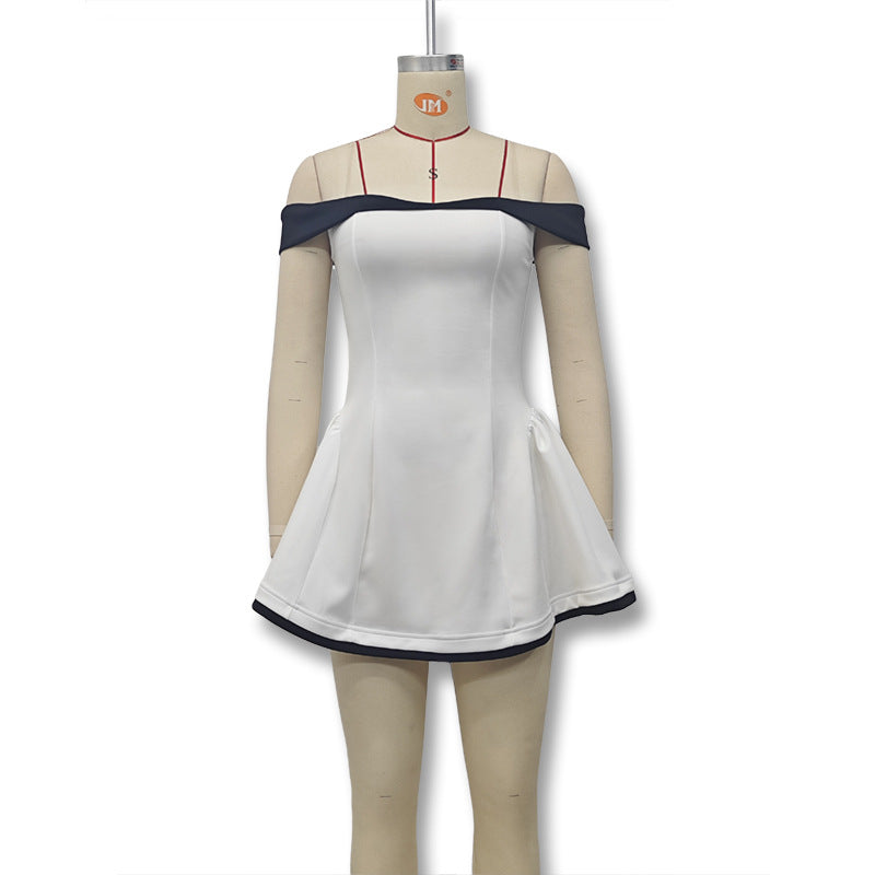 fall/winter european and american fashion: new cross-border sexy bandeau one-shoulder slim-fit mini dress