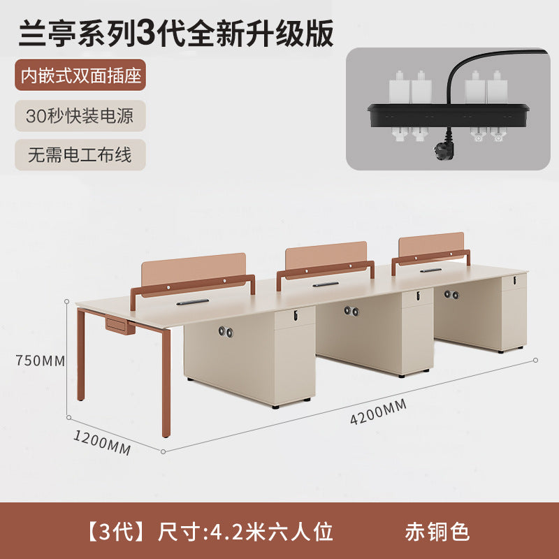 Modern minimalist desk and chair set - available in 2, 4, or 6 seater configurations - office furniture for employees and workstations