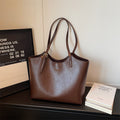 Large capacity retro bag women's high-end texture work clothing women's shoulder bag new arrivalcasualeasiest for matchpure color tote bag