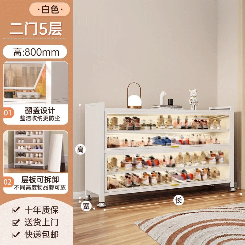 Household steel shoe cabinet, entrance door, large-capacity storage shoe cabinet, floor-standing multi-layer dust-proof shoe rack, rental house