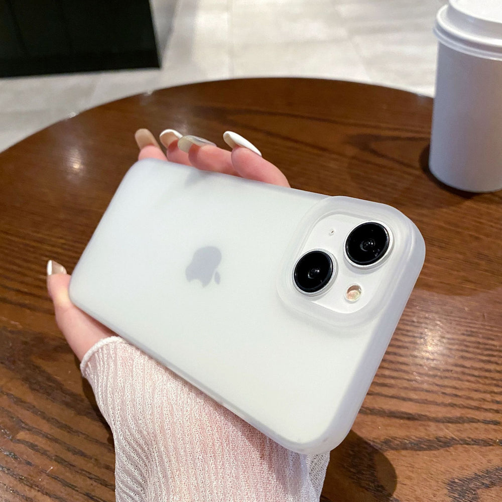 Large hole frosted shell suitable for apple 16pro transparent simple mobile phone case iphone14/12 anti-fall soft protective cover