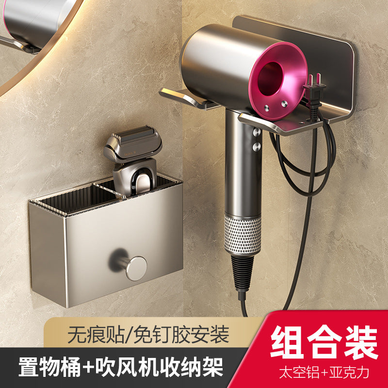 Gun Ash Toilet Shelf No Punching Comb Toothbrush Paste Storage Box Wall Hanging Bathroom Toilet Wash Table Hanger