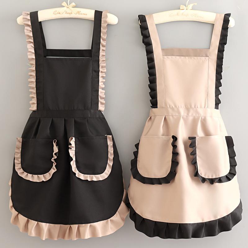 Beautiful and breathable work apron - modern minimalist design for women, suitable for home kitchen, office, cotton fabric, durable workwear, nail salon