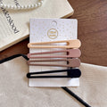 Maillard milk coffee color one-word clip hairpin, large duckbill clip on the back of the head, broken hair on the forehead, side bangs clip
