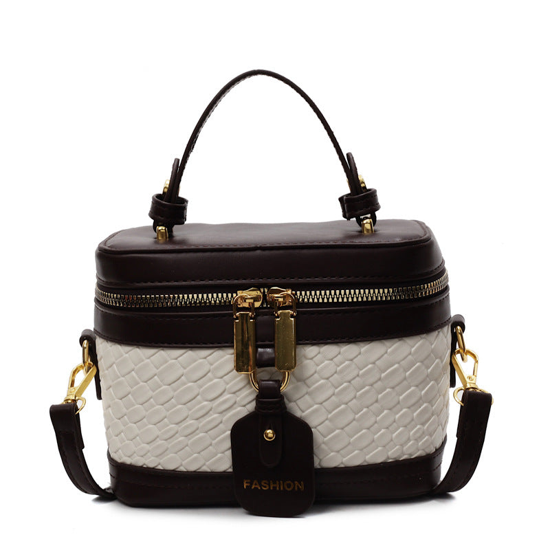 Cross-border new niche handbag women's 2025 spring and summer exquisite versatile pu bucket bag commuter shoulder messenger bag