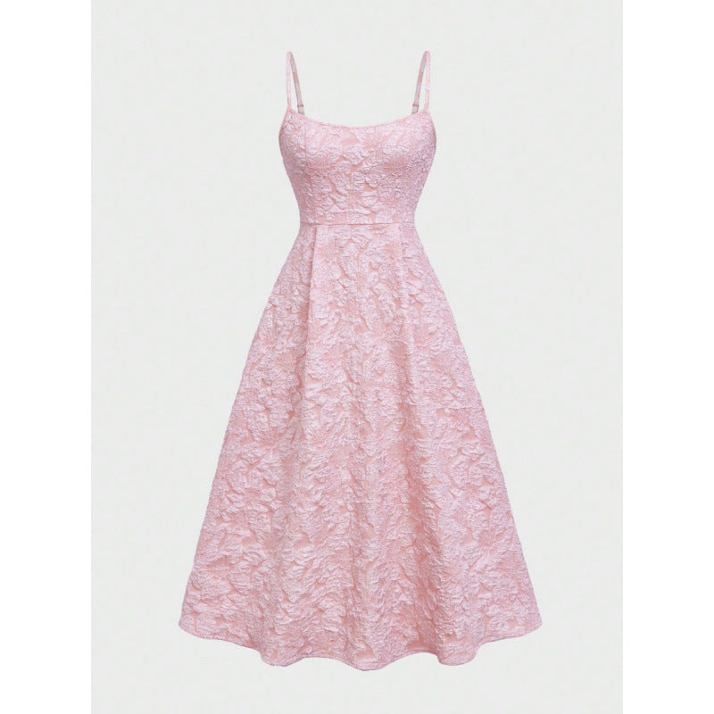cross-border fashion summer pure desire style socialite women's sling style one-shoulder princess dress dress