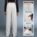Fleece-lined casual pants - new autumn/winter collection - women's loose fit straight leg sports trousers - warm drawstring joggers - d25134