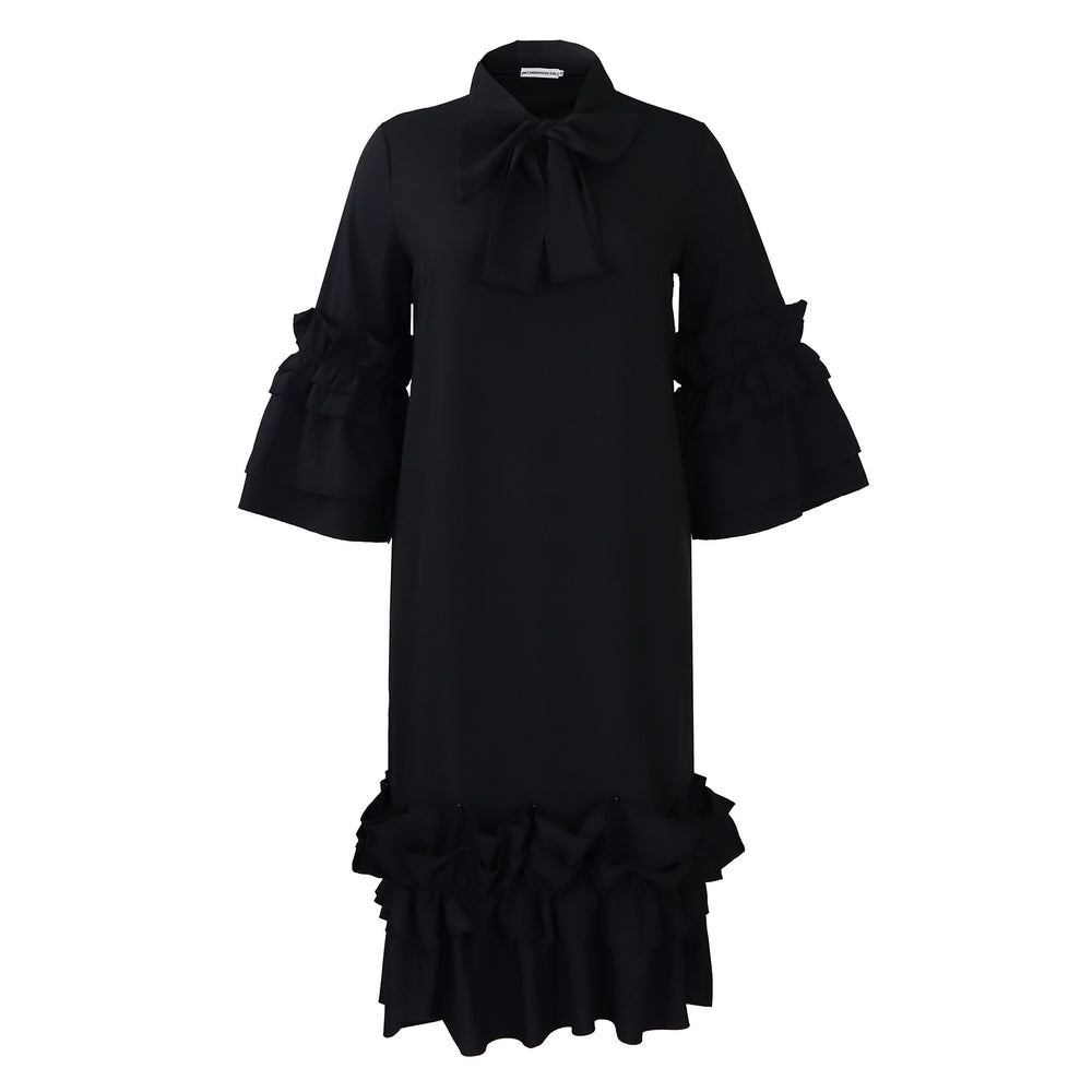 D488   summer/autumn new fashion casual ruffle bell sleeve plus size export dress