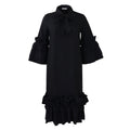 D488   summer/autumn new fashion casual ruffle bell sleeve plus size export dress