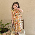 Girls' cartoon dress set - trendy and cute summer outfit for toddlers and young girls - casual floral print