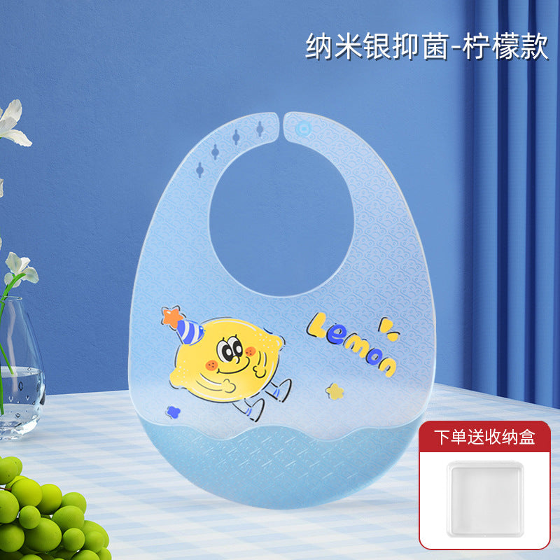 Baby eating bib silicone waterproofsoft bib kids feeding saliva bib baby food supplement bib