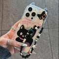 Cute and practical slim-fit black cat phone case for apple 15, new cat ear protective cover for iphone 16 pro max
