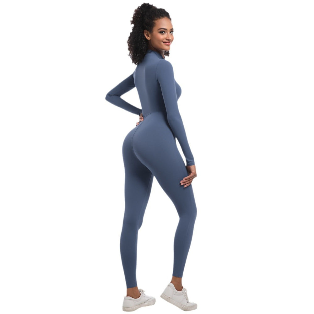 Naked-feel long sleeve bodysuit yoga outfit - quick-dry, compression, high-intensity running & fitness activewear - custom manufacturing available