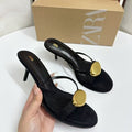 Za summer new arrivals 2025: women's round-toe heeled sandals with metal buckle strap detail and open back – stylish ankle strap sandals
