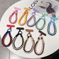 Colorful braided rope mobile phone creative short lanyard wrist nylon accessories satchel twist hanging ornaments cartoon finger ring