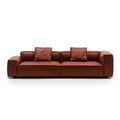 Italian normcore genuine leather sofa living room classy high-end sofa accessible luxury first-layer cowhide straight row tofu block sofa