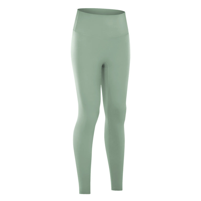 Dianqian new arrival nude fitness pants women's no embarrassing line high waist sports hip lifting stretch yoga pants d19108-2
