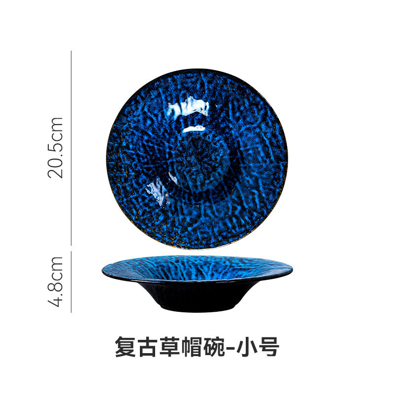Kiln-turned japanese retro high-looking creative deep plate restaurant hotel for homeins pasta plate dessert plate soup plate
