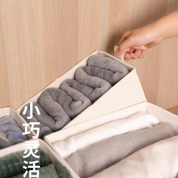 Clothing storage cabinet foldable storage socks underwear removable fabric cotton and linen finishing portable storage box