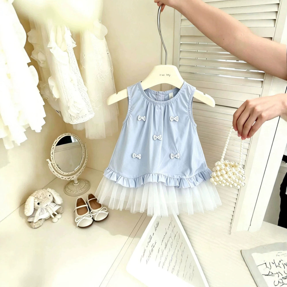 Girls' summer dress  new arrival: cute korean style preppy mesh princess dress - super adorable kids' clothing