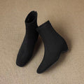 Retro slimming lookexport mid heel boots autumnew arrival suede thick heel plus size stretch slim boots for women
