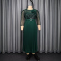 Autumnew arrivalstereo flower mesh dress hot diamond belt waist long sleeves evening dress pleated skirtdress