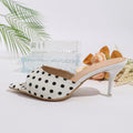 Export cross-border french polka dot pointed toe high-heeled sandals women's summer outer wear flip-flops women's shoes one piece dropshipping wholesale