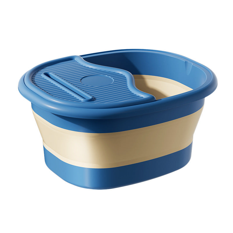 Foldable plastic foot soak bucket - portable, collapsible, fumigation foot basin - deepened winter home massage foot bath tub